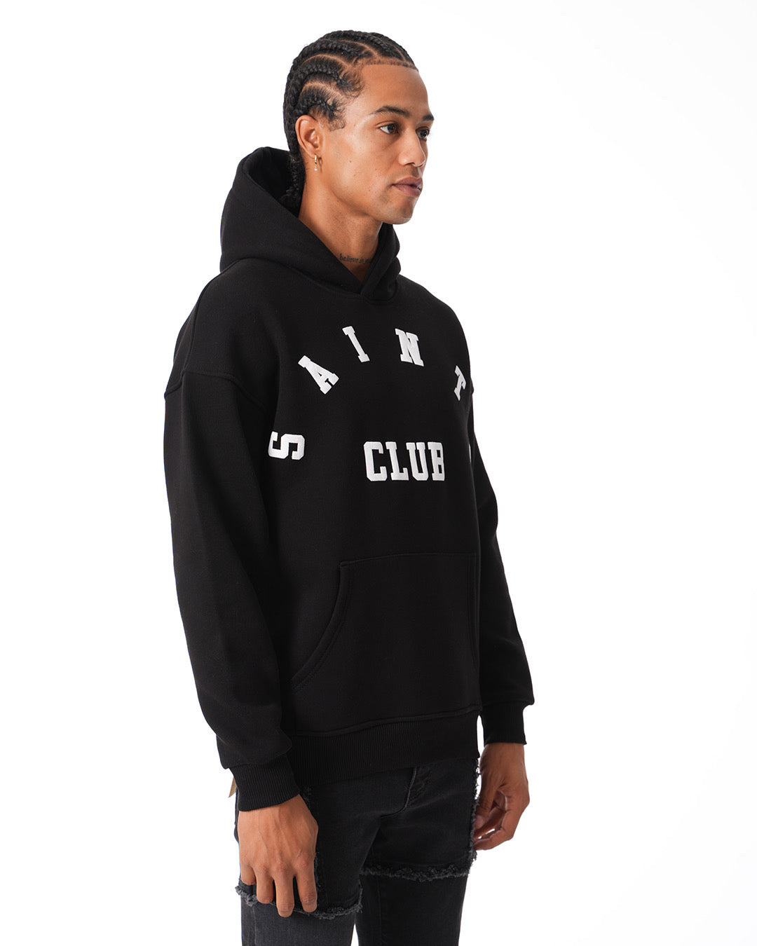 Sweat-shirt à capuche « Saints Club » noir