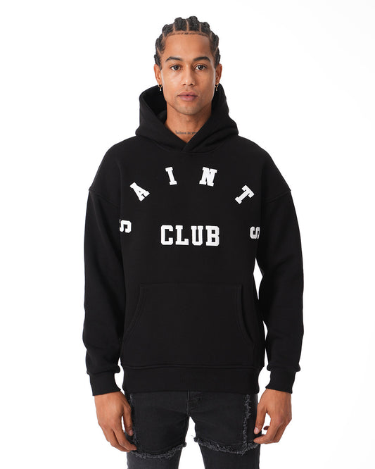 Sweat-shirt à capuche « Saints Club » noir
