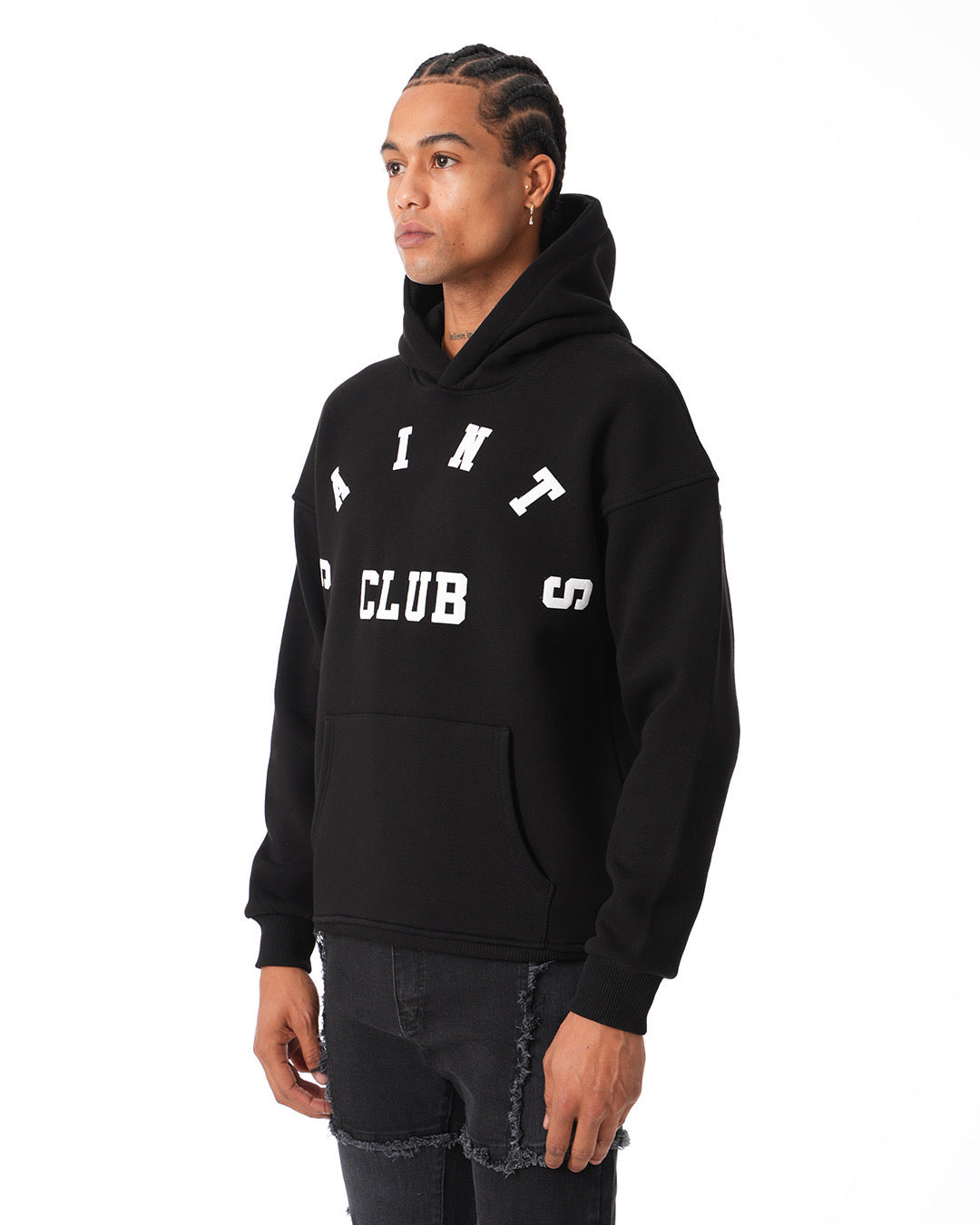Sweat-shirt à capuche « Saints Club » noir