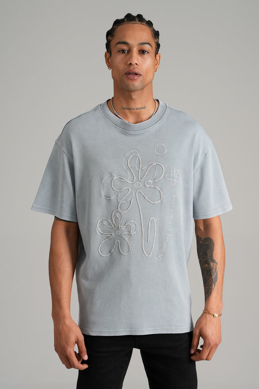 T-shirt « Flowers » – Gris